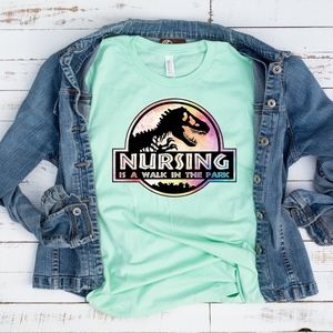 Nurse Jurassic Park Luxury T-Shirt